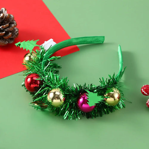 Christmas Headband with LED Lights Snowflake Xmas Tree Hair Band 2024