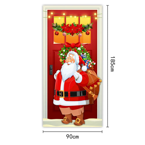 New Year Christmas Background Decoration Hanging Cloth Christmas Door