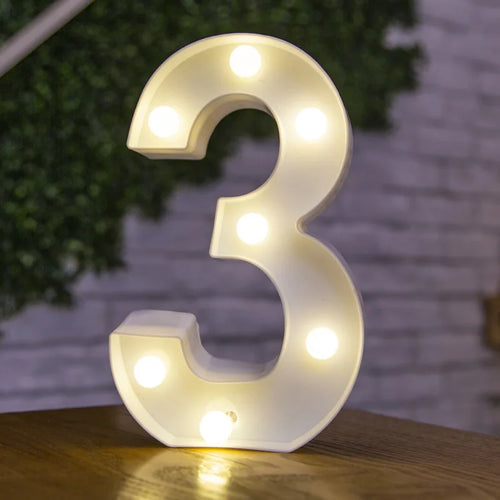 Alphabet Letter LED Lights Luminous Number Lamp Decor  Battery Night