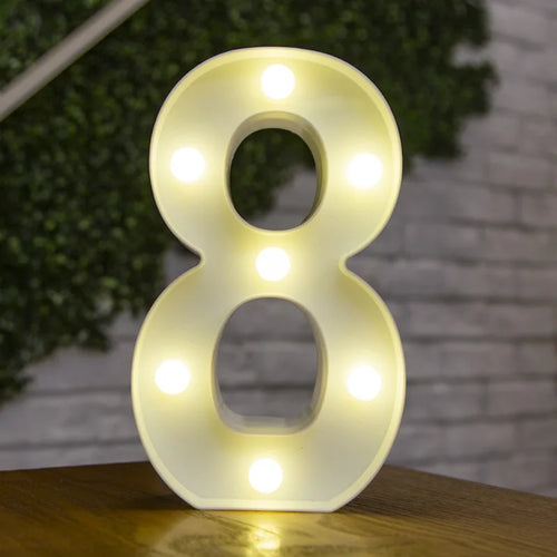 Alphabet Letter LED Lights Luminous Number Lamp Decor  Battery Night