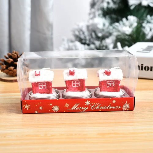 3Pcs/Set Christmas Candles Santa Snowman Xmas Tree Paraffin Gift Box