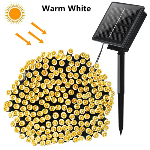 39ft LED Solar Light 100 Lights Outdoor Waterproof Fairy Garland