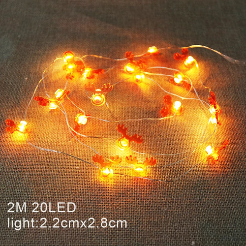 2M Christmas Santa Claus Snowflake LED Light String Garland Xmas Tree