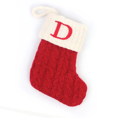 Letters Christmas Stocking New Knitting Christmas Tree Pendant