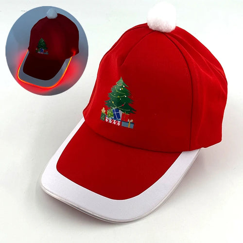 LED Christmas Baseball Hat Grand Event Christmas Reindeer Snowman Glow