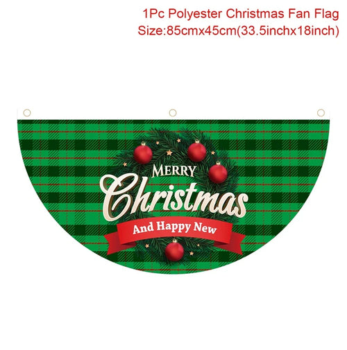 Christmas Fan-shaped Flag Banner Christmas Decoration for Home 2024