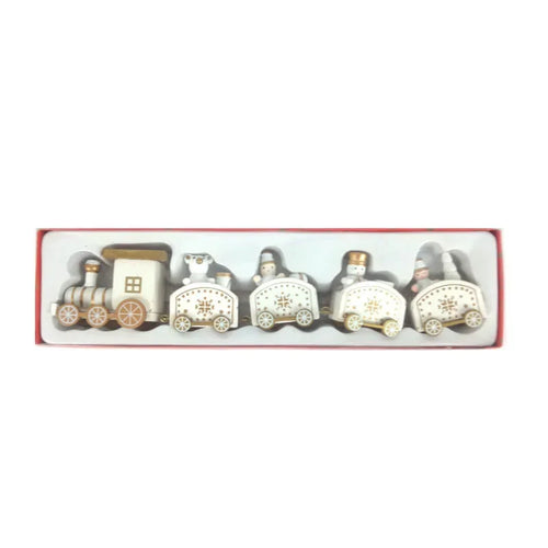 Wooden Christmas Small Train Xmas Ornaments Merry Christmas Decor For