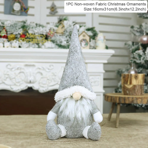 Santa Claus Doll Chirstmas Decorations Home 2024 Decor Table Elk Doll