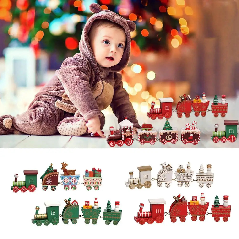 Christmas Wooden Train 2024 Xmas Ornament Merry Christmas Decorations