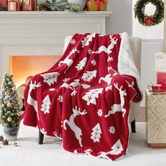 Christmas Throw Blanket - Soft and Warm Sherpa Christmas Throw