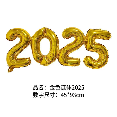 2025 Crown Number Foil Balloons Happy New Year Eve Party Decoration