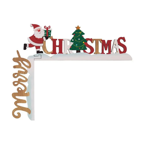 Wood Santa Christmas Door Corner Decor Christmas Door Frame Decor