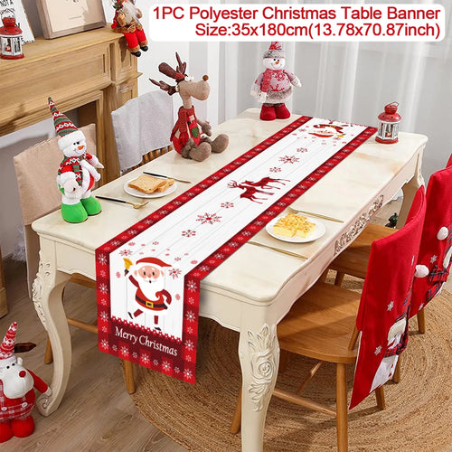 Christmas Polyester Table Runner Merry Christmas Decoration For Home