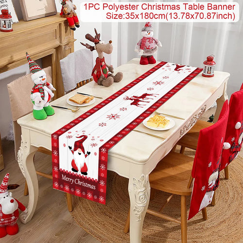 Christmas Polyester Table Runner Merry Christmas Decoration For Home