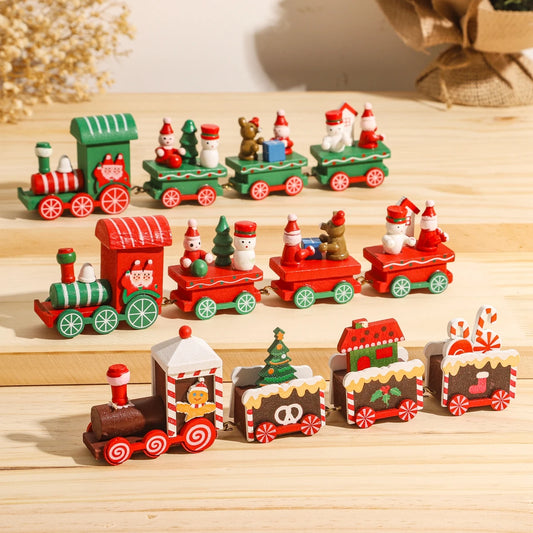 Christmas Wooden Train 2024 Xmas Ornament Merry Christmas Decorations