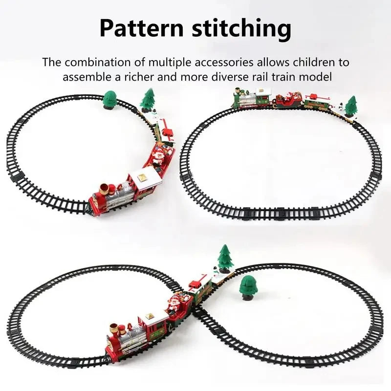 Electric Christmas Train Toys Gifts for Kids Railway Cars Racing