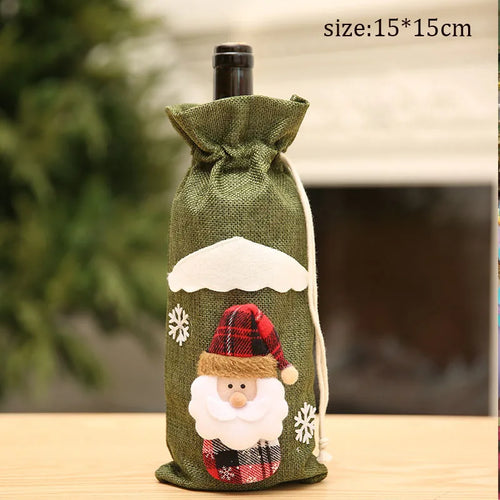 Christmas Santa Knitted Wine Bottle Case Elk Snowman Red Wine