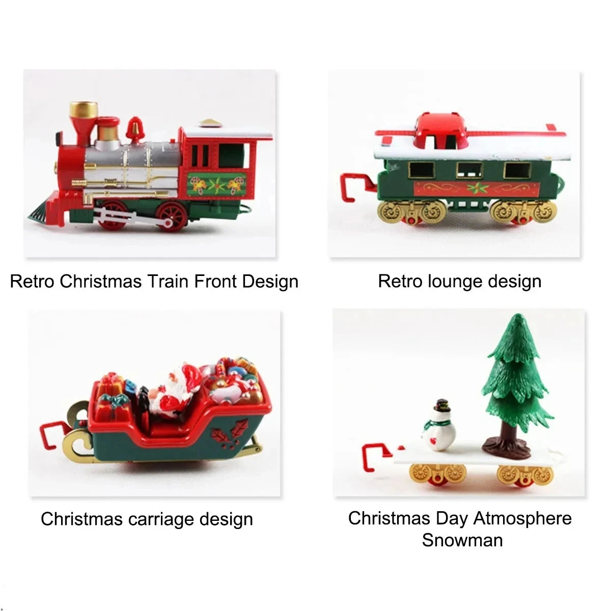 Electric Christmas Train Toys Gifts for Kids Railway Cars Racing