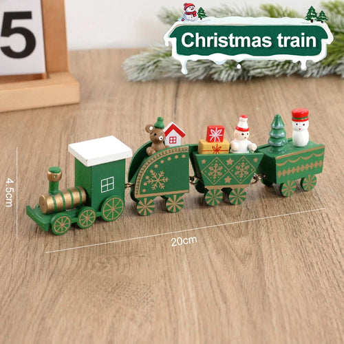 Christmas Wooden Train Ornament Merry Christmas Decoration For Home