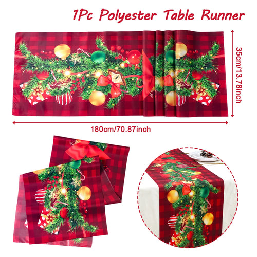 Christmas Polyester Table Runner Merry Christmas Decoration For Home