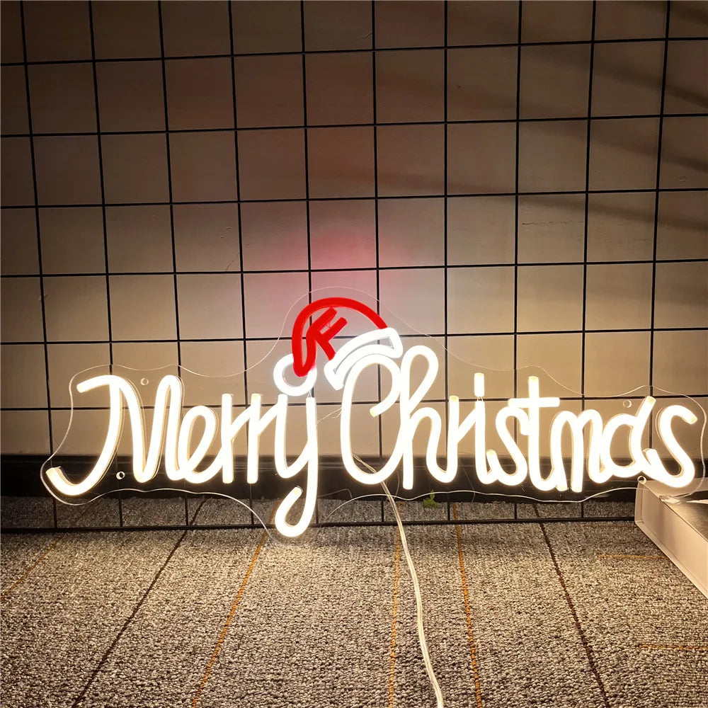 Merry Christmas Neon Sign Large LED Chrismas Lights Sign for Christmas