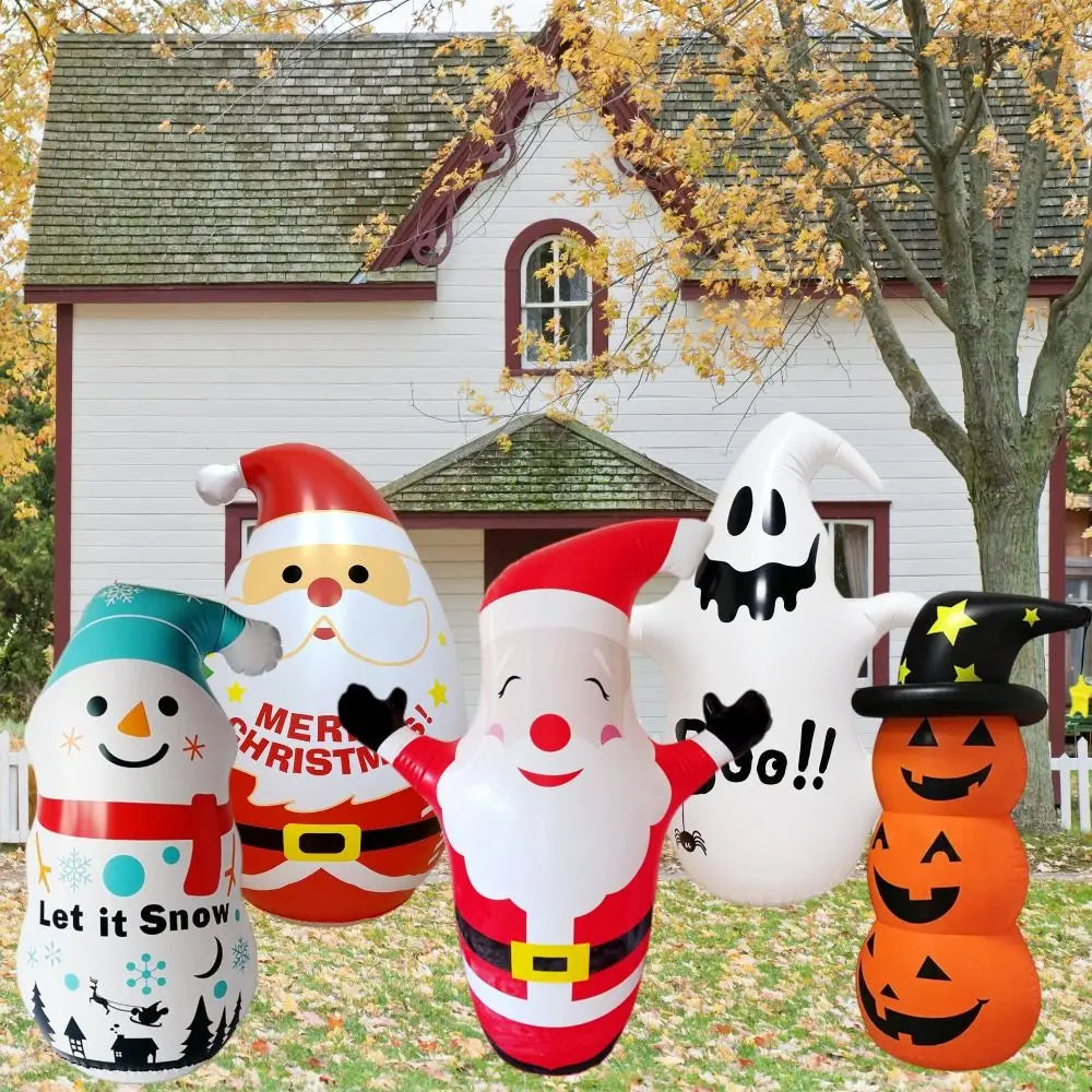 Halloween Santa Claus Inflatable Tumbler Chrismas Tall Snowman