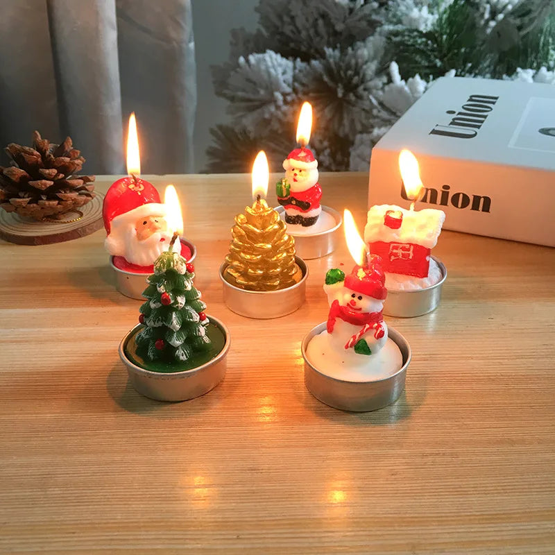 3Pcs/Set Christmas Candles Santa Snowman Xmas Tree Paraffin Gift Box