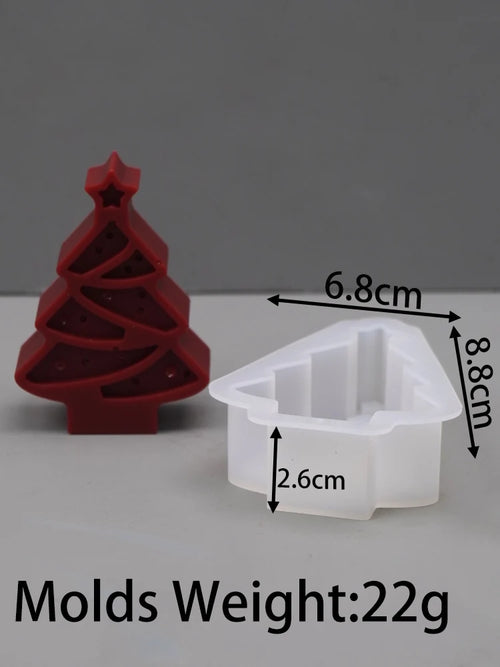 Christmas Tree Snowflake Silicone Candle Mold DIY Xmas Ornaments