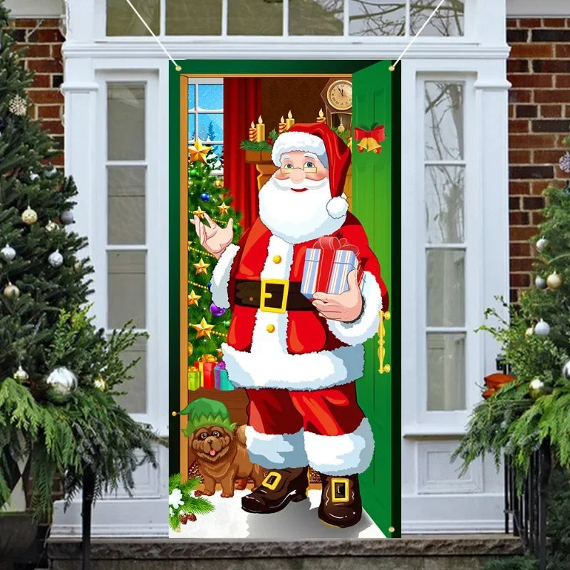 New Year Christmas Background Decoration Hanging Cloth Christmas Door