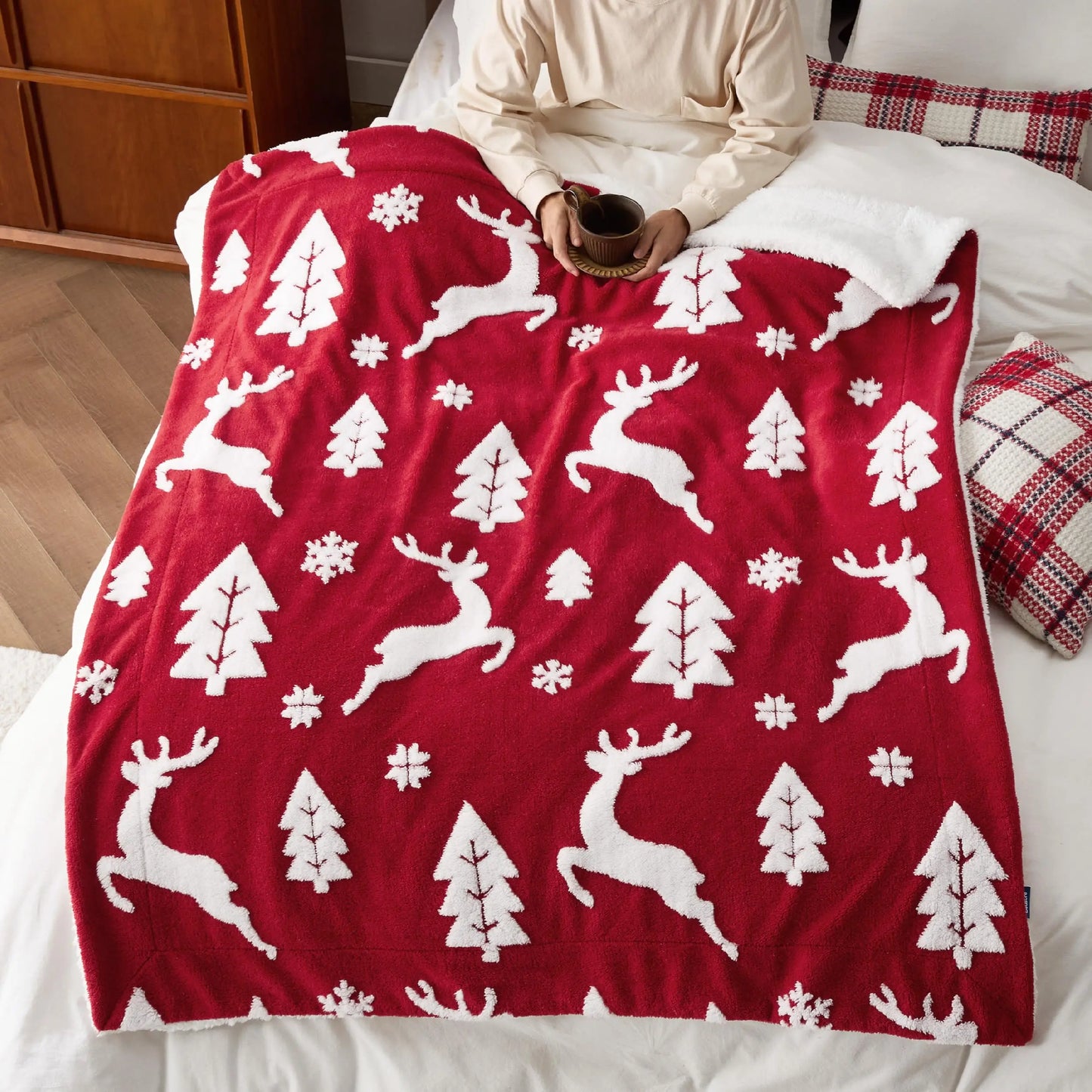 Christmas Throw Blanket - Soft and Warm Sherpa Christmas Throw