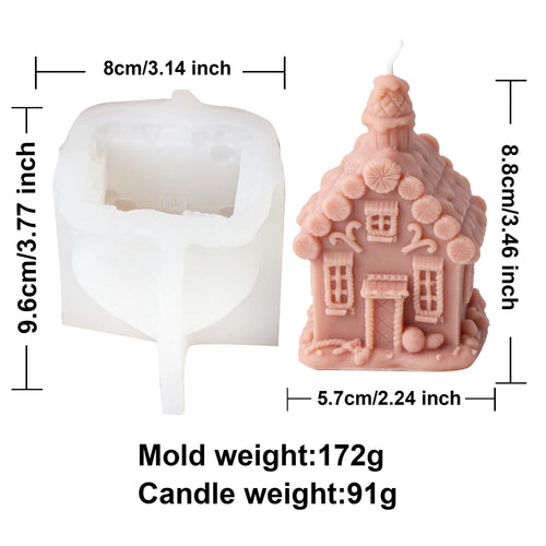 3D Christmas House Candle Silicone Mold DIY Creative Cabin Log Cabin