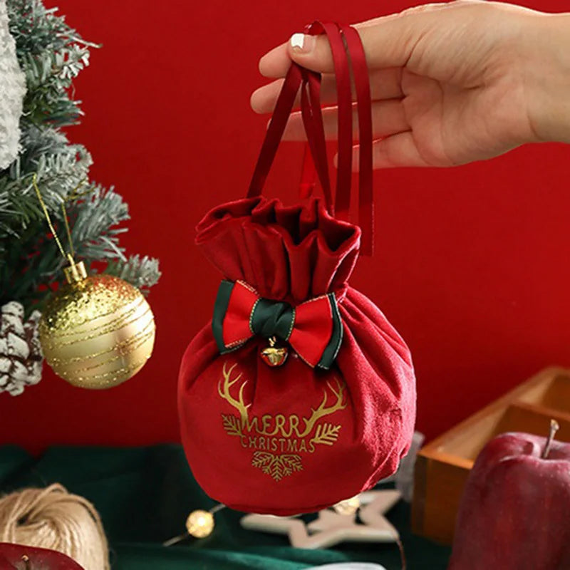 (1pcs) 15*17cm Christmas Apple Bag Christmas Handbag Party Supplies