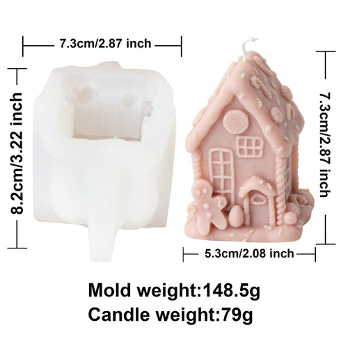 3D Christmas House Candle Silicone Mold DIY Creative Cabin Log Cabin