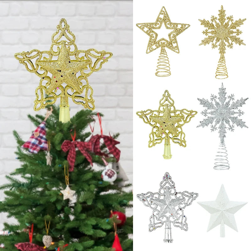 Christmas Tree Top Star Hollowed-Out Xmas Tree Top Sparkle Star