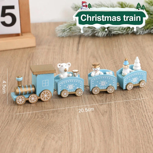 Christmas Wooden Train Merry Christmas Decorations for Home 2023 Xmas