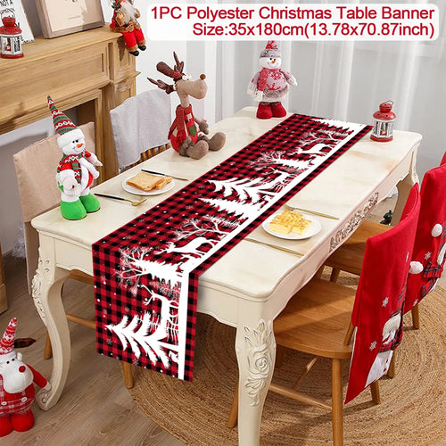 Christmas Polyester Table Runner Merry Christmas Decoration For Home