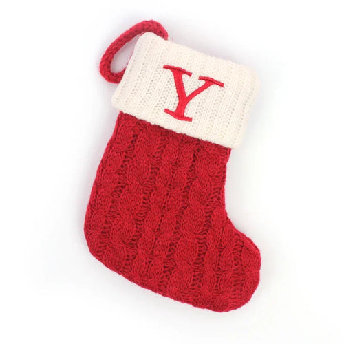 Letters Christmas Stocking New Knitting Christmas Tree Pendant