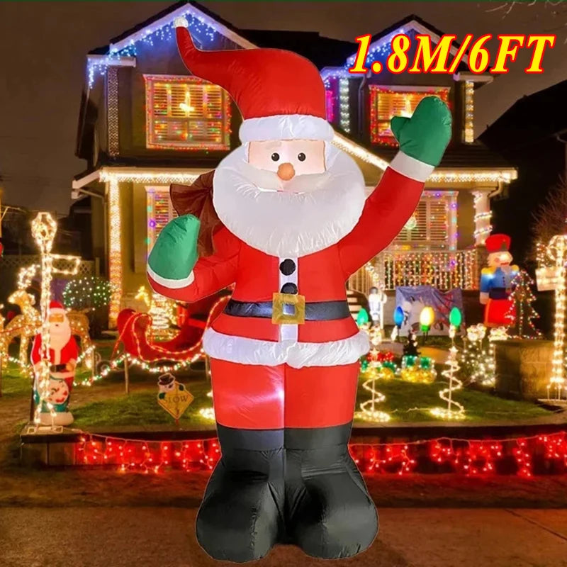 Backpack Santa Claus Christmas Decoration Inflatable Toys With LED