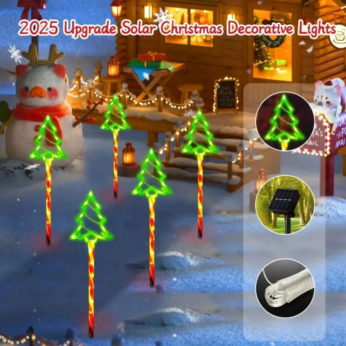 5pc/set solar candy Christmas tree ground installation decorative