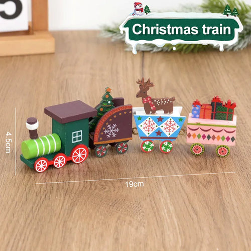 Christmas Wooden Train Merry Christmas Decorations for Home 2023 Xmas