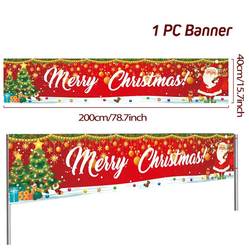 Christmas Outdoor Banner Flag Merry Christmas Decoration for Home 2023