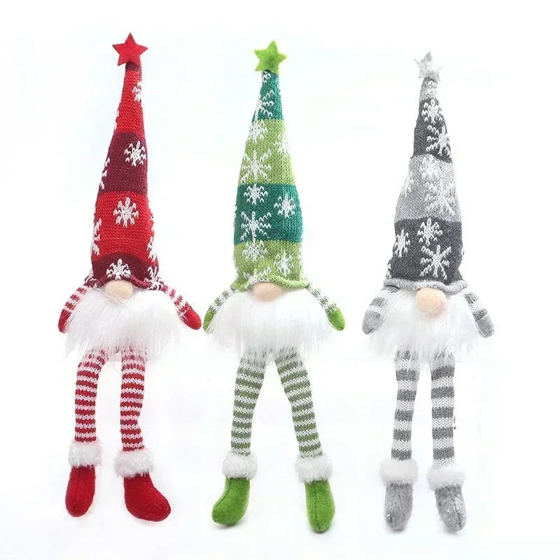 Christmas Faceless Doll Gnome Ornaments LED Light Plush Knitting