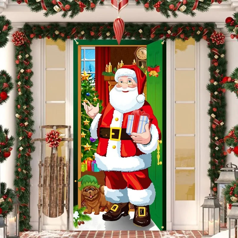 New Year Christmas Background Decoration Hanging Cloth Christmas Door