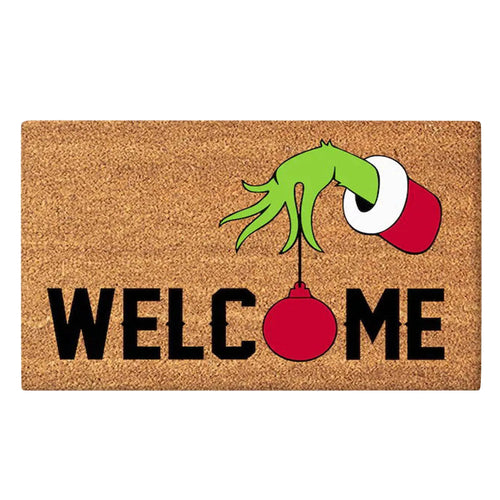 Xmas Welcome Christmas Mat Non-Slip And Washable Doormat Decoration