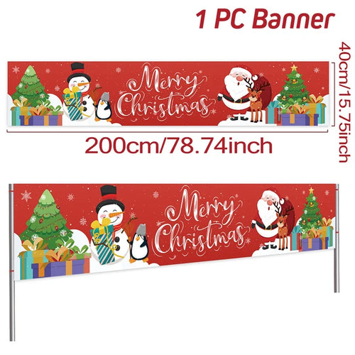 Christmas Outdoor Banner Flag Merry Christmas Decoration for Home 2023