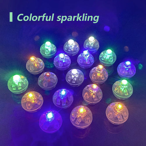 10/20/100Pcs Tumbler Small Round Ball Glow Light Balloon LED Flash