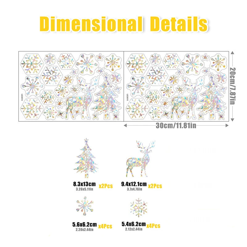 Chrismas window decoration laser static sticker cartoon christmas tree