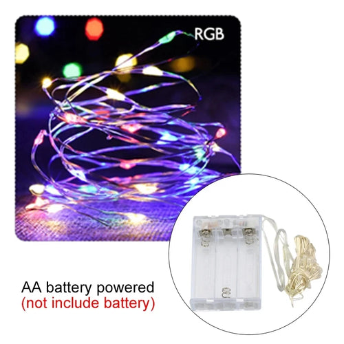 10M 5M 3M 2M Copper Wire LED Tinsel Garland Battery Powered Fairy LED