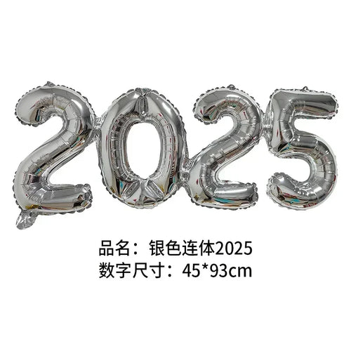 2025 Crown Number Foil Balloons Happy New Year Eve Party Decoration