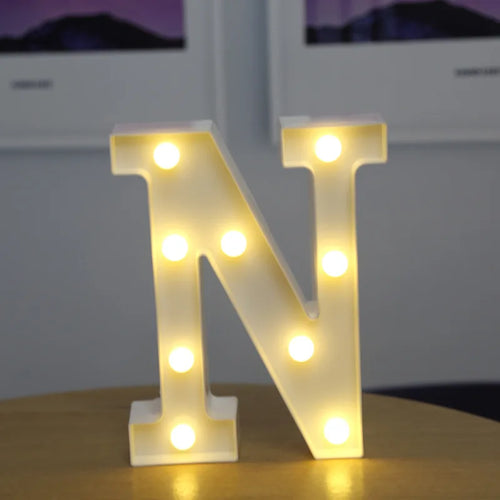 Alphabet Letter LED Lights Luminous Number Lamp Decor  Battery Night